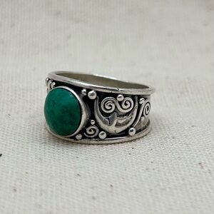 Vintage 950 Silver Celestial Crescent Moon Ring size 7.5